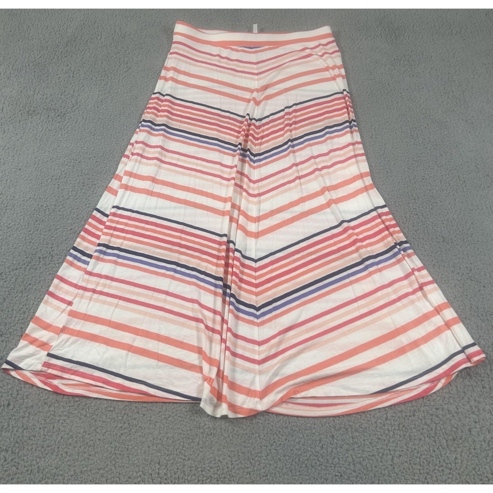 Passports Skirt Womens Medium Multicolor Stripe‎ Maxi Pull On Stretch Casual